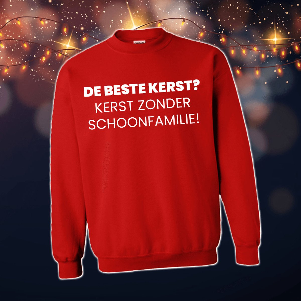 Foute Kersttrui Dames & Heren - Kersttrui met tekst Beste kerst? Kerst zonder schoonfamilie | Kersttrui Maat L | Kersttrui Dames - Kersttrui Heren - Grappige Kersttrui met tekst | Namengigant | Incl. 2 jaar garantie